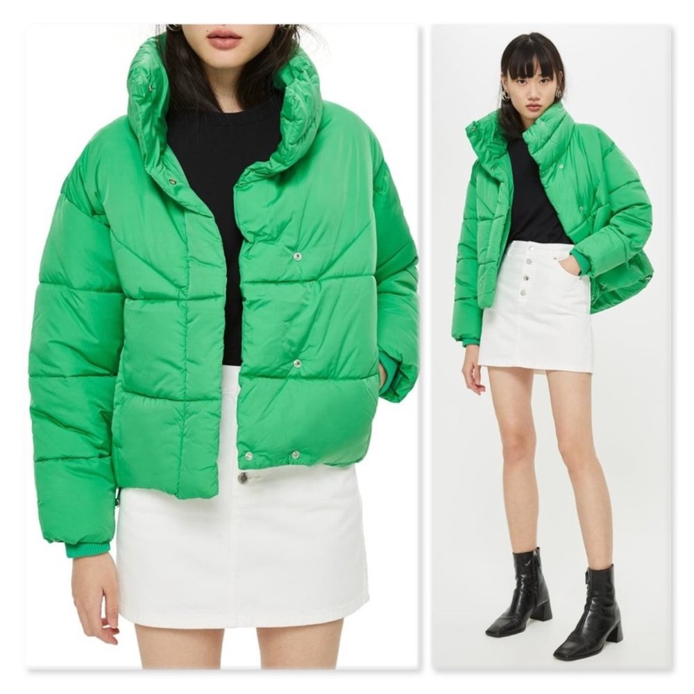 Topshop Meghan Puffer Jacket sz 4 in Green